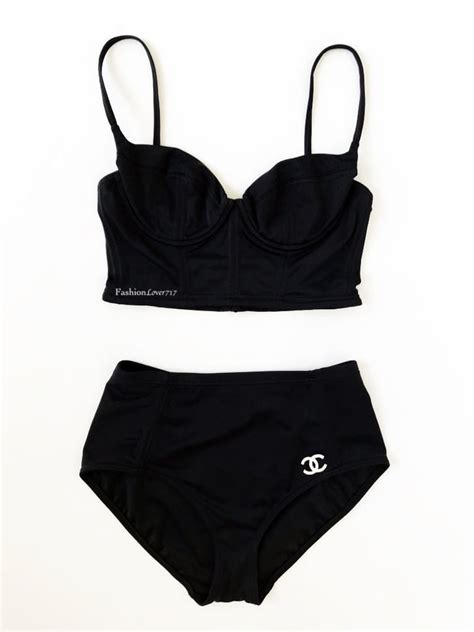 chanel crane two piece|Chanel graphic swimwear.